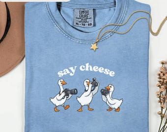 Goose Photographer Comfort Colors® Shirt, Funny Goose Camera Crew Tee, Gift for Photographer, Photography Gift for Men & Women