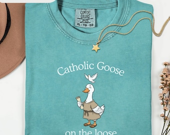 Catholic Shirt Funny, Religious Silly Goose Shirt, Franciscan Comfort Colors Tee, Vatican Flag TShirt, Youth Group Shirt, Catholic Gift