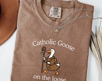 Catholic Shirt Funny, Catholic Gift, Youth Group Shirt, Franciscan Comfort Colors Tee, Vatican Flag TShirt, Religious Silly Goose Shirt