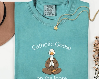 Catholic Shirt Funny, Religious Silly Goose Shirt, Catholic Gift, Franciscan Comfort Colors Tee, Youth Group Shirt, Vatican Flag TShirt
