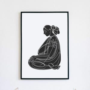 Linoleografia dalla serie “In Thoughts”, terzo foglio, 50 x 70 cm, carta riciclata 250 g/m, pittura idrosolubile.