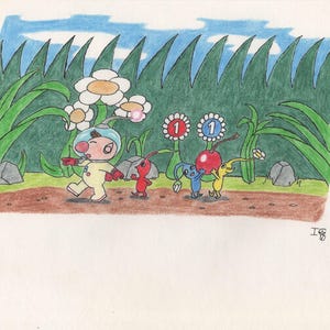 Captain Olimar and Pikmin (R/B/Y)