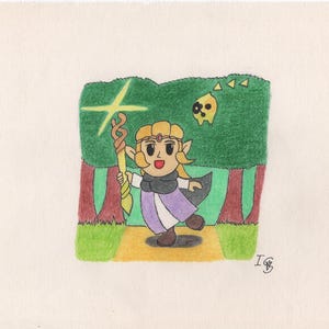 Impression d&#39;art dessinée à la main Zelda Echoes of Wisdom 8,5 x 11