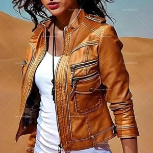 Women's Lambskin Leather Motorcycle Jacket – Handmade Biker Premium Black Leather Outerwear Sleek Stylish Moto Jacket by TLJ