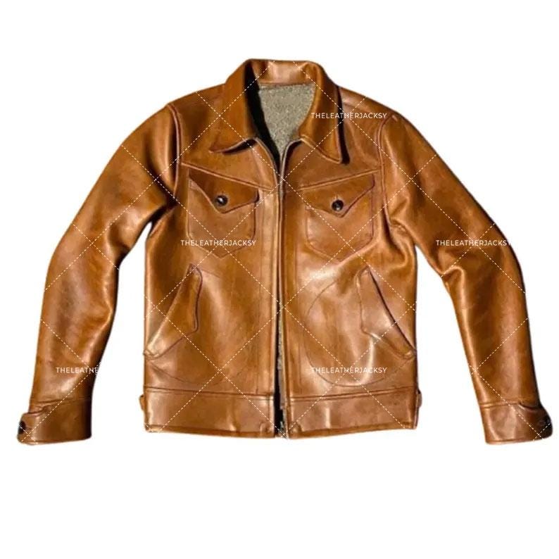 Men's Handmade Distressed Brown Leather Jacket | Vintage Biker Bomber Style | Real Leather Party Wear Gift