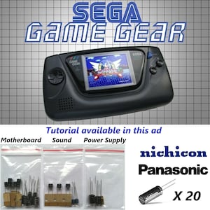SEGA Game Gear 20 Capacitors Restoration Repair Kit / No Sound & Dim Screen