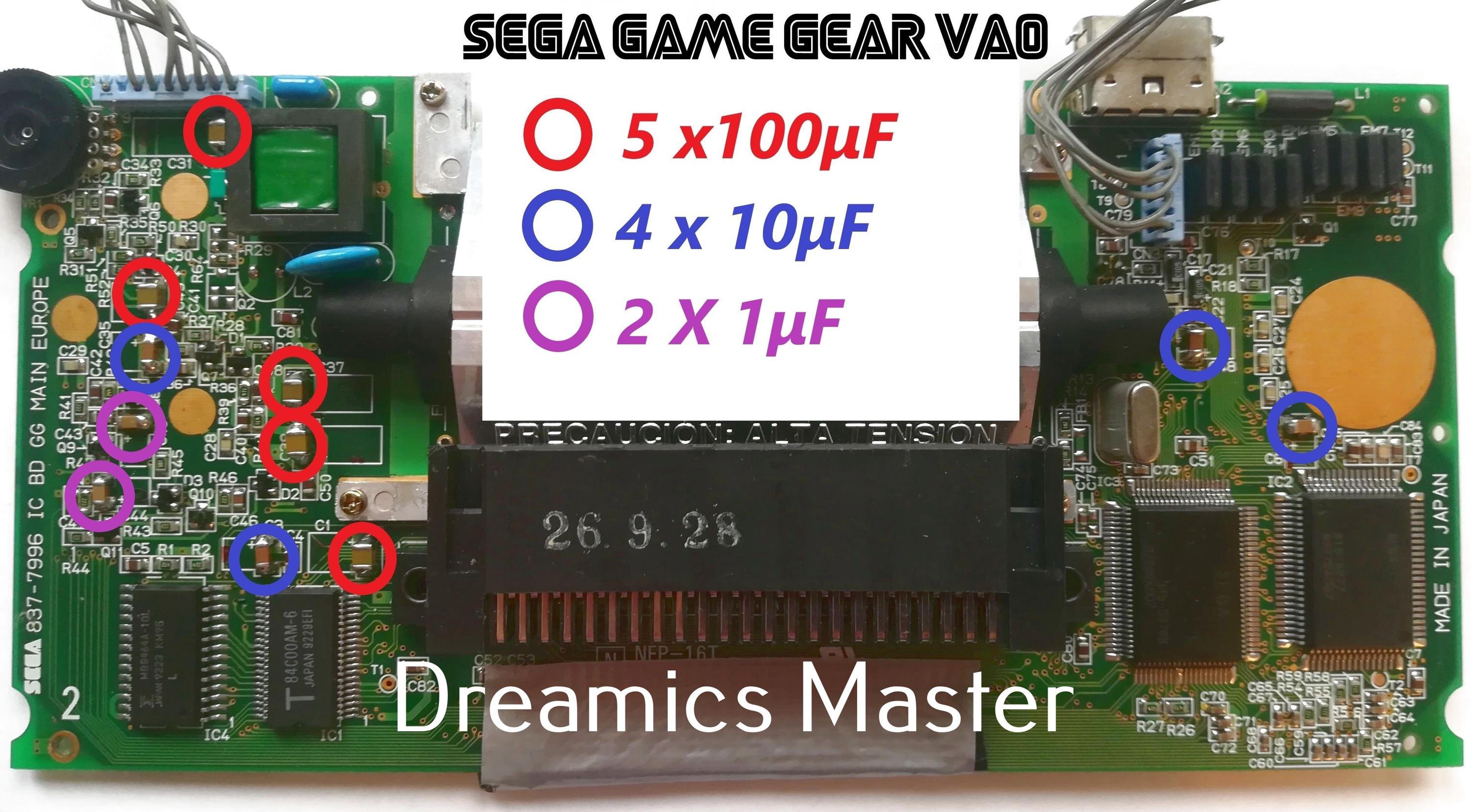 SEGA ゲームギア | SMD セラミックコンデンサ交換キット | サウンド 