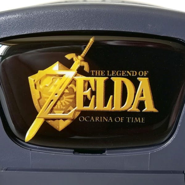 Zelda Ocarina of Time goud, logo, frontplaat | Voor Nintendo 64-console: