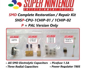 Kit de restauración de Super Nintendo Capkit / SMD / SNSP-CPU-1CHIP-01 / 1CHIP-02 PAL