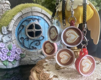 Acrylic Coffee Tea Cup Phone Charm Keychain Blind Bag