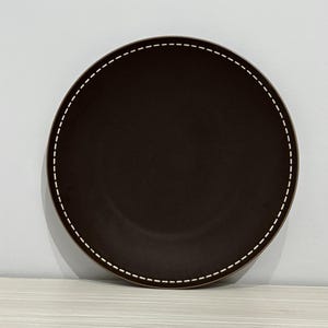 Handmade Ceramic Plate – Minimalist Plate with Stitched Edge Design