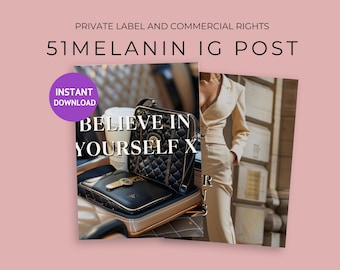 51 Luxury Melanin IG Posts | PLR | MMR | Black Girl Social Media | Done for You Instagram Luxe Melanated Photos