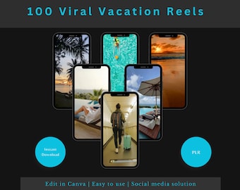 100 Viral Vacation Reels | Travel Reels Bundle for Instagram & TikTok | PLR