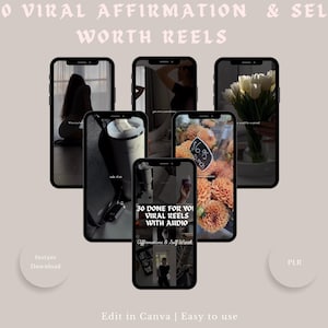 30 Viral Reels | Affirmations, Self Worth Content Pack (Digital Download)