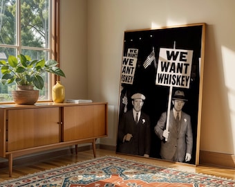 1920s Whiskey Protest Print, Prohibition Speakeasy Bar Decor (Digital Download)