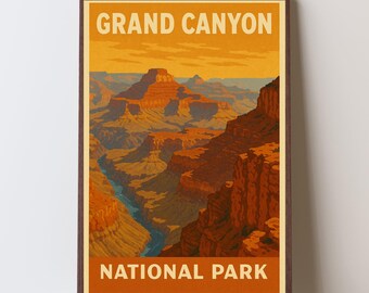Grand-Canyon-Nationalpark-Poster, Vintage-Reisedruck im WPA-Stil (Digitaler Download)