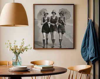 1920er Jahre Strand Fotoabzug, Retro Bademode, Great Gatsby Style (Digitaler Download)