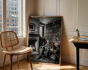Vintage Scholar's Study Printable Wall Art, Photo Realistic 1900s, Digital Download, Set of 5 Sizes