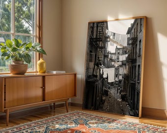 Vintage Laundry Line Print, 1930s Photo Realistic Wall Art, Nostalgic Farmhouse Decor, Printable Digital Download Set of 5 Sizes