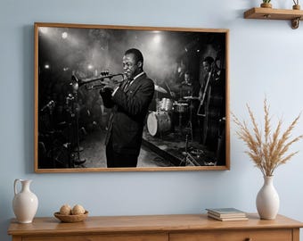 Jazz Trumpeter 1950s Printable Wall Art Photo Realistic Digital Download Set of 5 Sizes