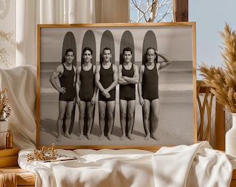 1930er Jahre Surfer Foto: Vintage Schwarz & Weiß Strand Kunst (Digitaler Download