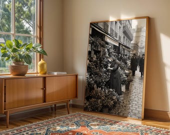 Paris Flower Market Printable Wall Art Digital Download, Set of 5 Sizes, Photo Realism, Early 1900s