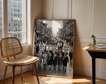 1920s Beer Protest March Wall Art, Prohibition Era Photo Print (Digital Download)