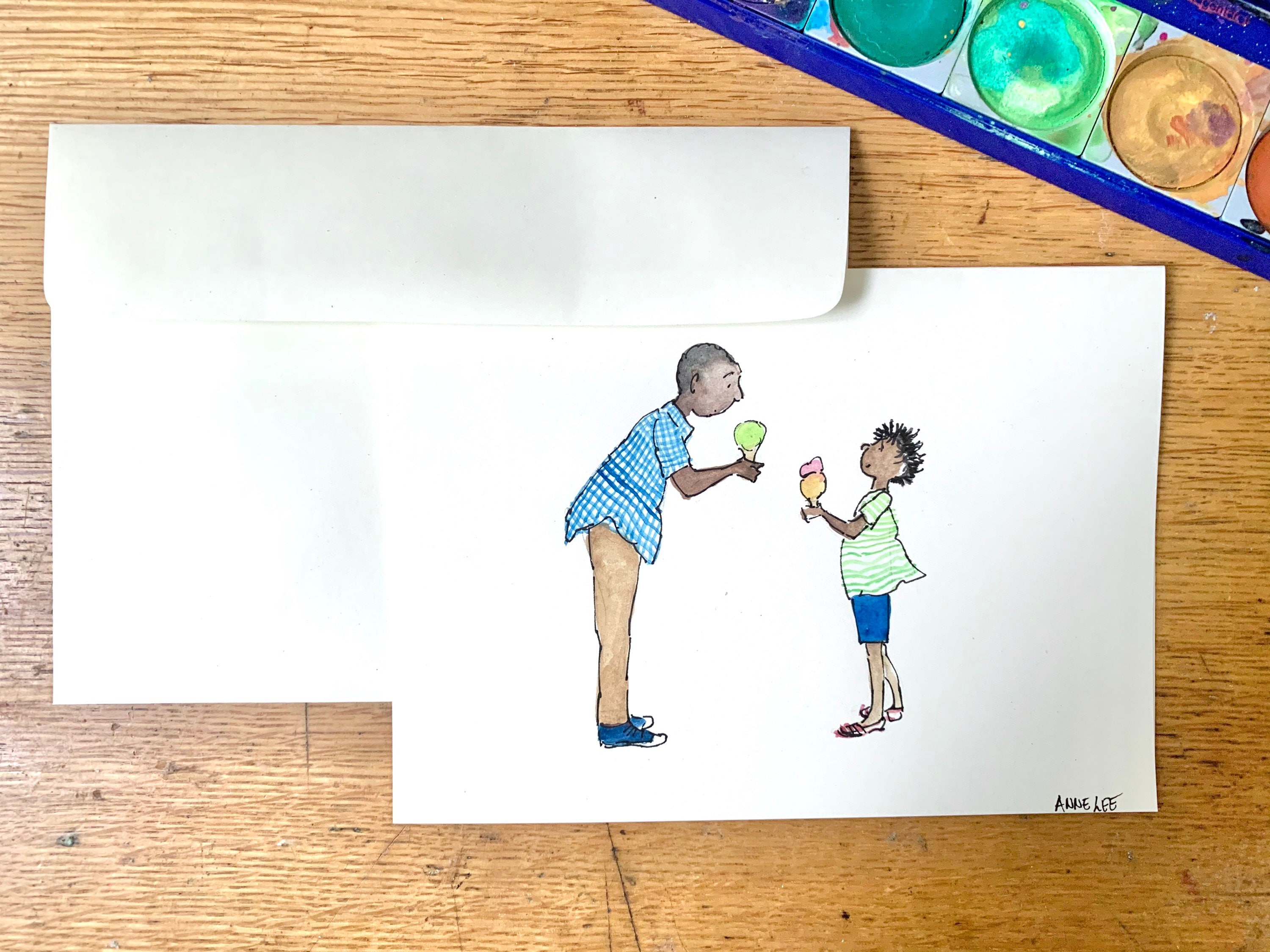 Hand Painted Watercolor Greeting Card. 5x7 Blank Card. - Etsy