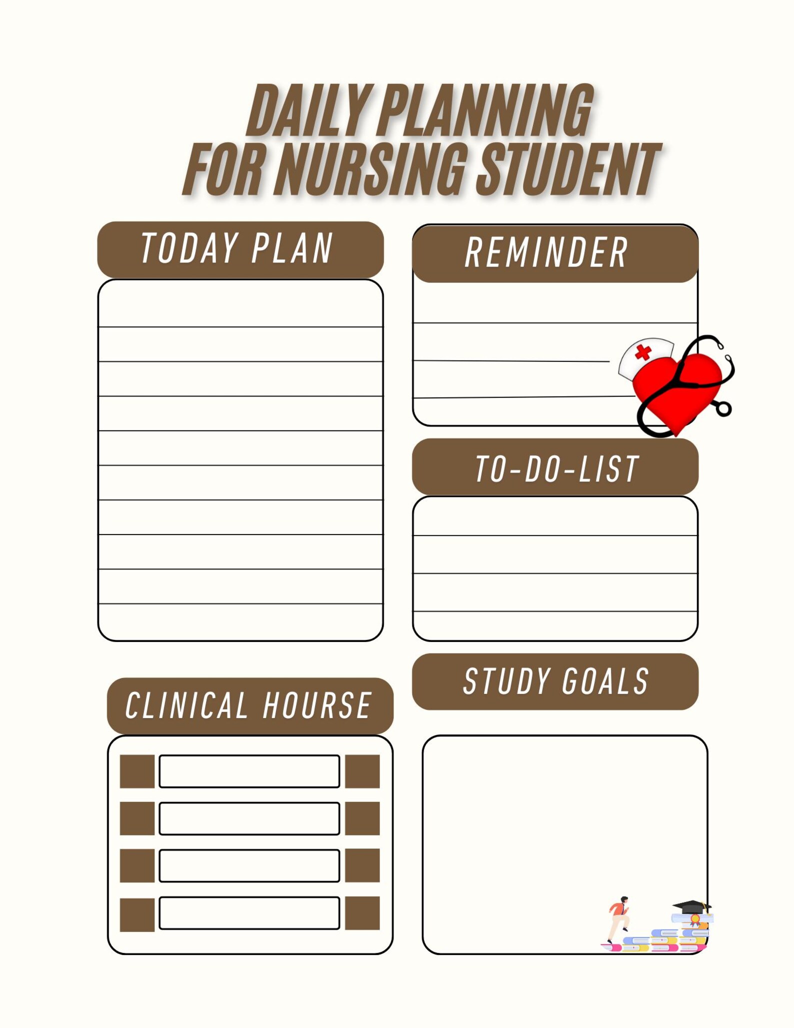 Nursing Planner: Daily, Weekly, Monthly - Etsy