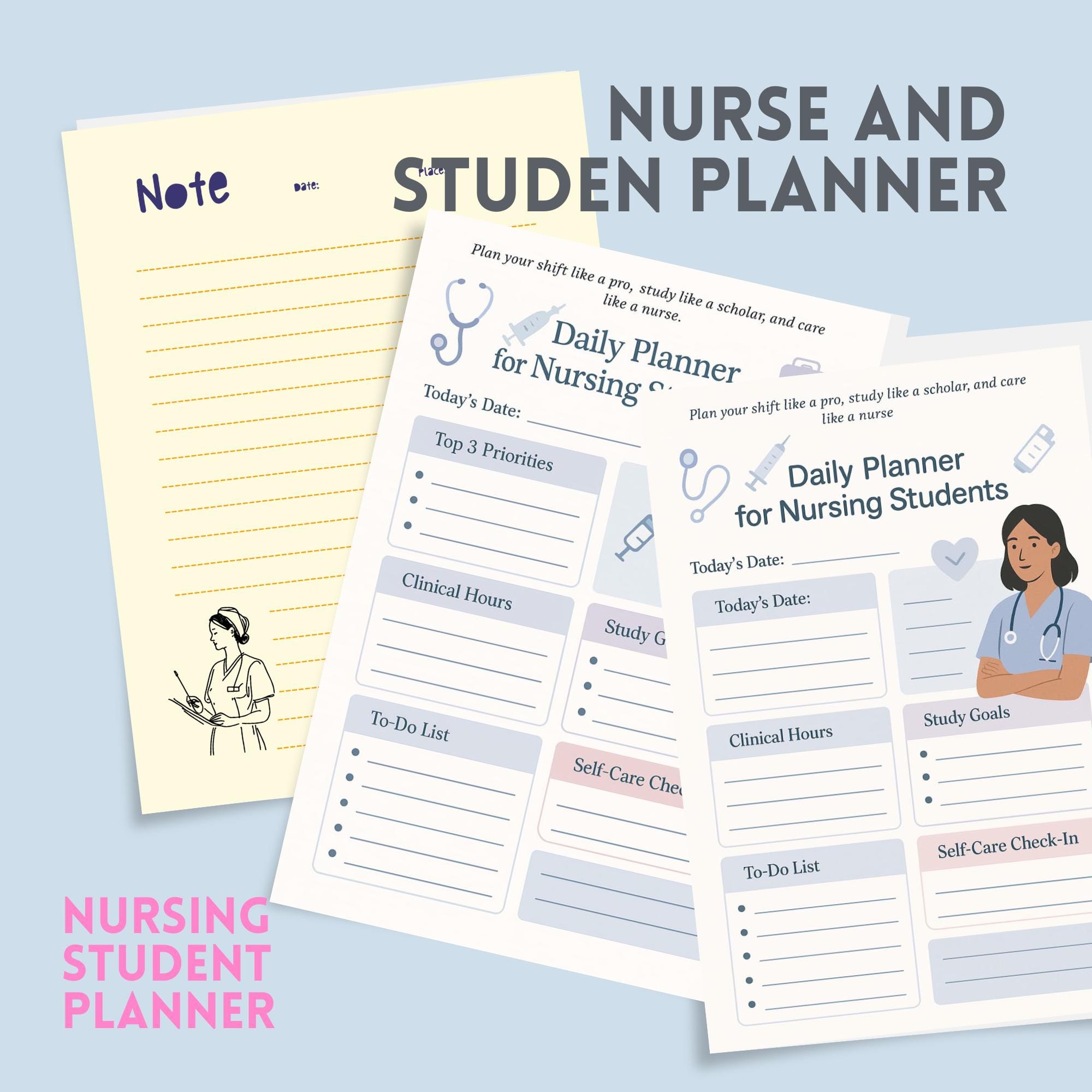 Nursing Planner: Daily, Weekly, Monthly - Etsy