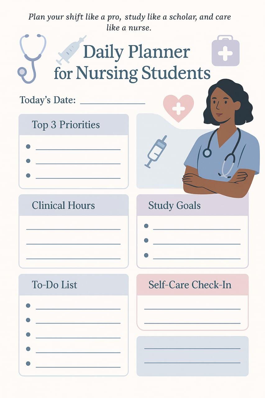 Nursing Planner: Daily, Weekly, Monthly - Etsy