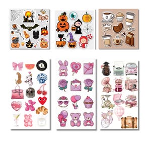 Niedliches Sticker-Pack | Stickerbogen | Sticker Set | Journal Sticker Blätter | Ästhetische Vinyl-Aufkleber