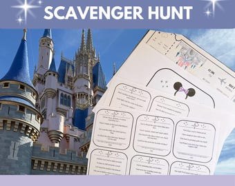Disney Trip Reveal Scavenger Hunt & Countdown Printable | Surprise Disney Vacation Reveal | Editable Canva Template | Kids Treasure Hunt Clu