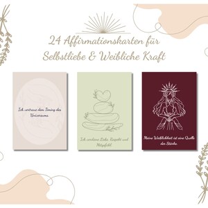 24 Affirmationskarten für Selbstliebe & Weibliche Kraft | Printable Download | Empowerment | Trust the Universe