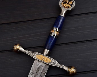 Handmade Knights Templar Sword, Medieval Crusader Replica, Custom Engraved Gift for Him, Birthday, Father’s Day, Groomsman, Anniversary Gift