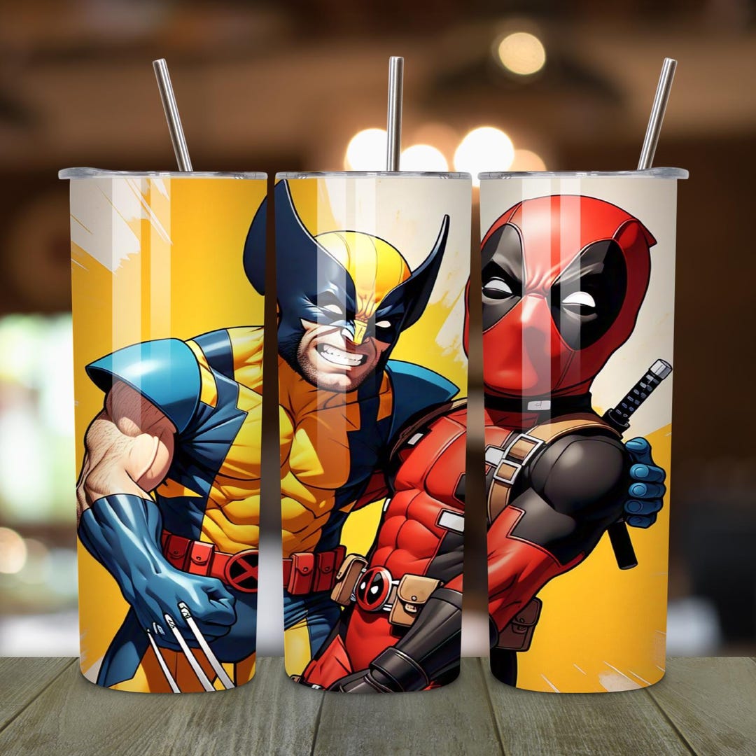 Deadpool & Wolverine Sublimation Design Skinny Tumbler 20oz, Deadpool ...