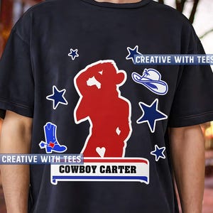 カウボーイ・カーター コンサートTシャツ（男女兼用）｜ヴィンテージ ウエスタンカントリーミュージックTシャツ｜レトロロデオツアーシャツ｜サザンスタイル コンサート衣装