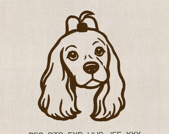 American Cocker Spaniel Embroidery File Digital Machine Embroidery Design Dog Digitized Gift Idea for Pet lover Cocker Dog Instant Download