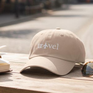 Geborduurde reishoed Geborduurd Travel Lover Cap Cadeau-idee voor vriend(in) Comfortabele unisex baseballcap reis Essentieel voor vakantie
