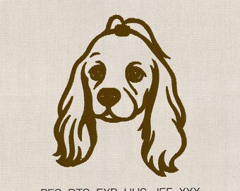 Cocker Spaniel Embroidery File Digital Machine Embroidery Design Dog Digitized Gift Idea for Pet lover American Cocker Instant Download