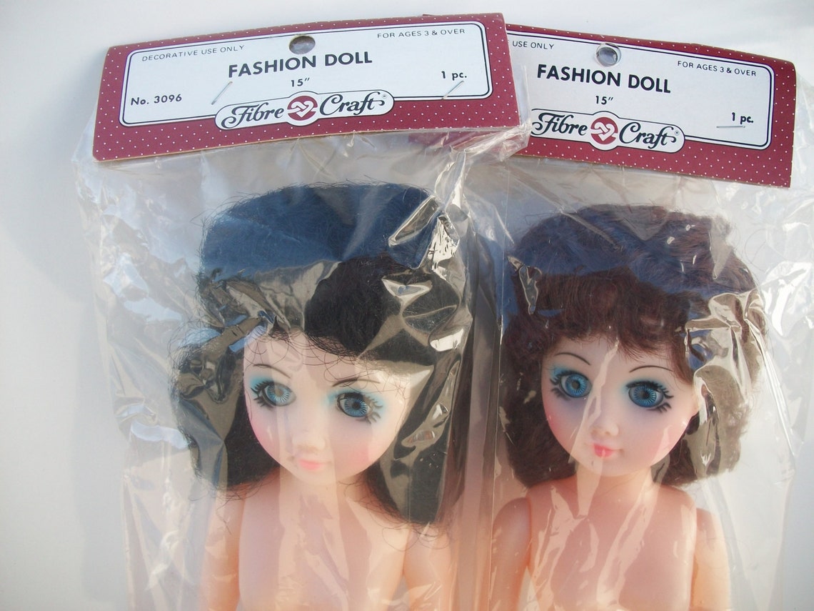 Plastic 15Inch Fashion/Craft Doll With Long Dark Hair Etsy