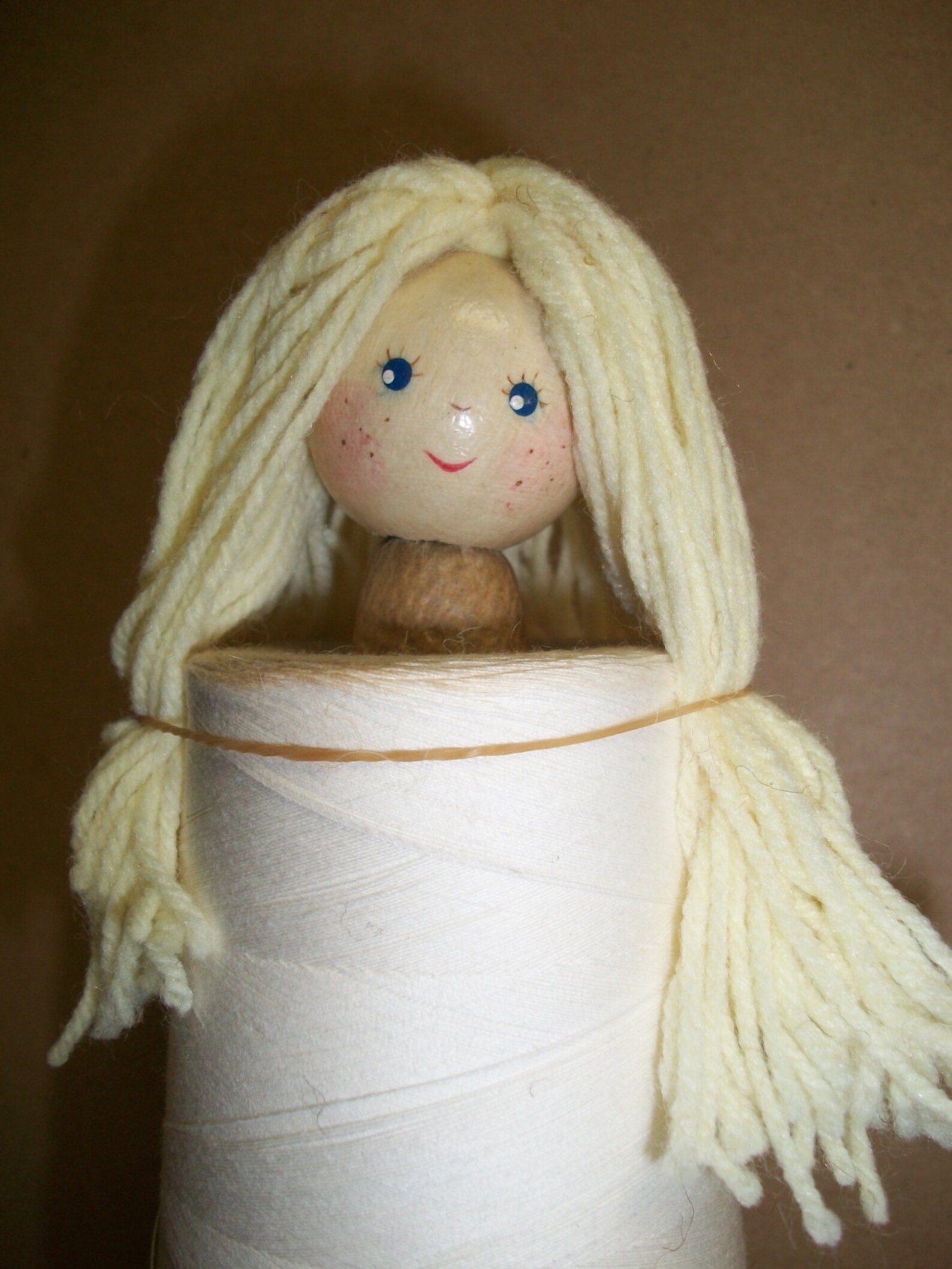 Miniature Home Made Yarn Doll Wig Etsy