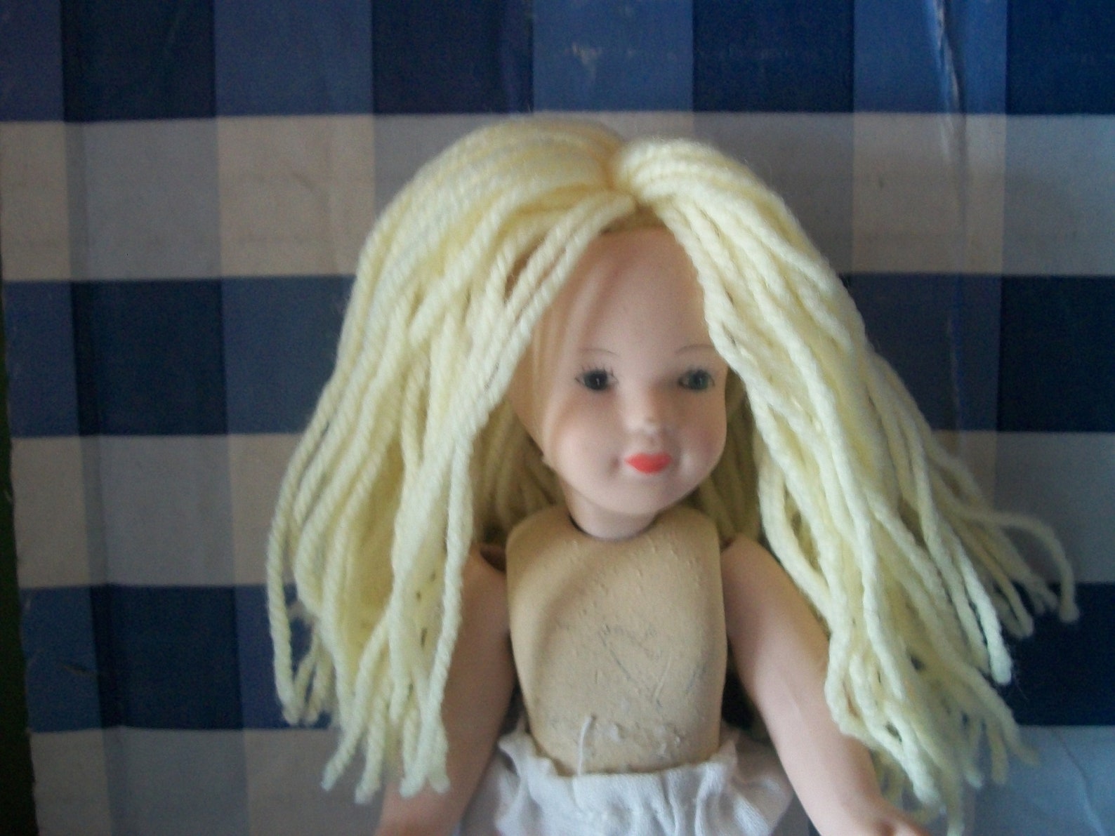 Miniature Home Made Yarn Doll Wig Etsy