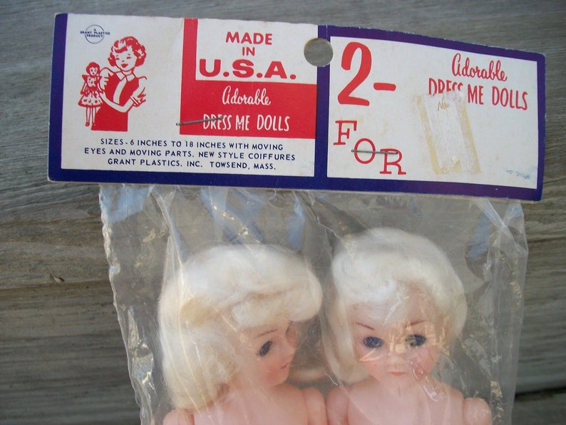 Vintage Pair Adorable Dress Me 7.5 Inch Craft Doll Etsy