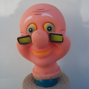 Cool Old Dude Rubber 3-Inch Doll Head  Lot H  *