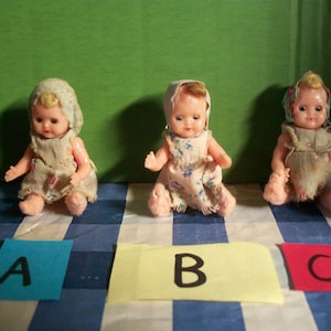 Tiny Vintage 3-Inch Italy Plastic Baby Doll Original Dress