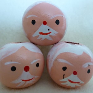 ヴィンテージパッケージ 25 mm 老人（サンタ）木製人形ビーズヘッド 工芸品用 ロット H **