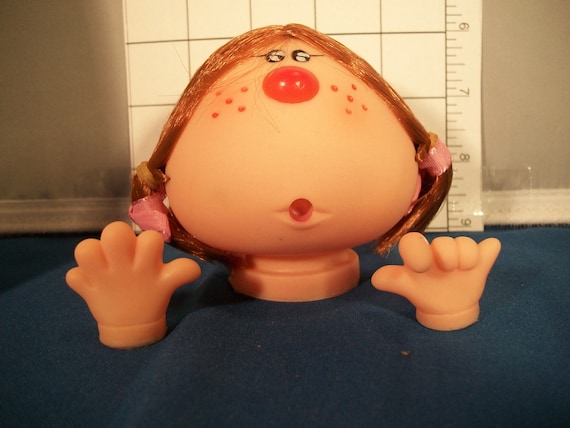 Vintage Silly Girl Doll Head And Hands Red Brown Etsy