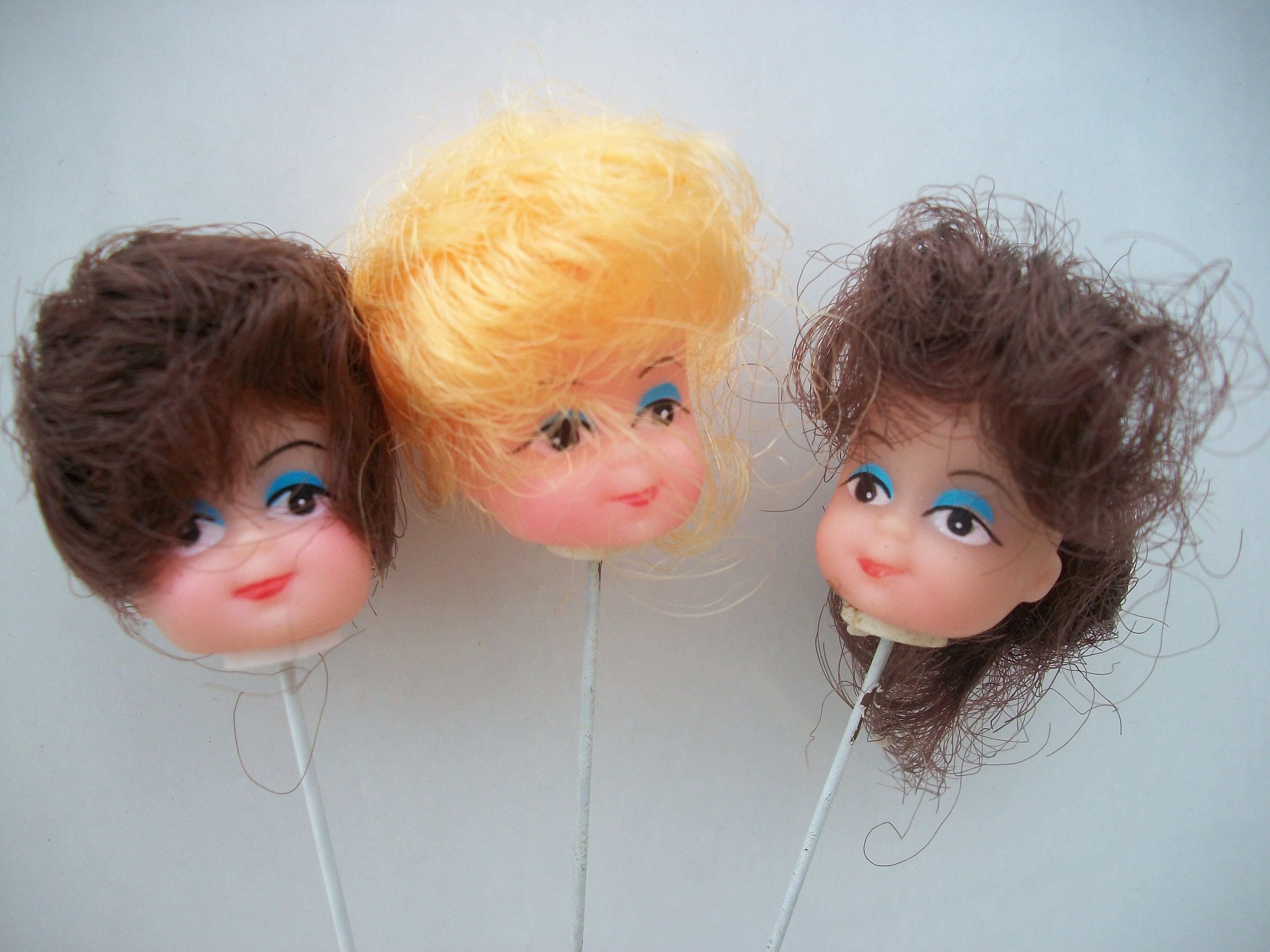 Lot of Doll Making Supplies-Heads, Hair & Misc. Some Vintage