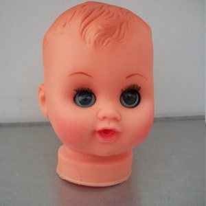 Plastic Vinyl 3.5 Inch  Baby Doll Head Moving Eyes